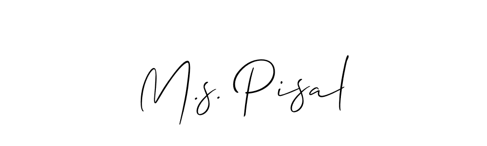 Similarly Allison_Script is the best handwritten signature design. Signature creator online .You can use it as an online autograph creator for name M.s. Pisal. M.s. Pisal signature style 2 images and pictures png