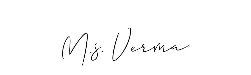 Also You can easily find your signature by using the search form. We will create M.s. Verma name handwritten signature images for you free of cost using Allison_Script sign style. M.s. Verma signature style 2 images and pictures png