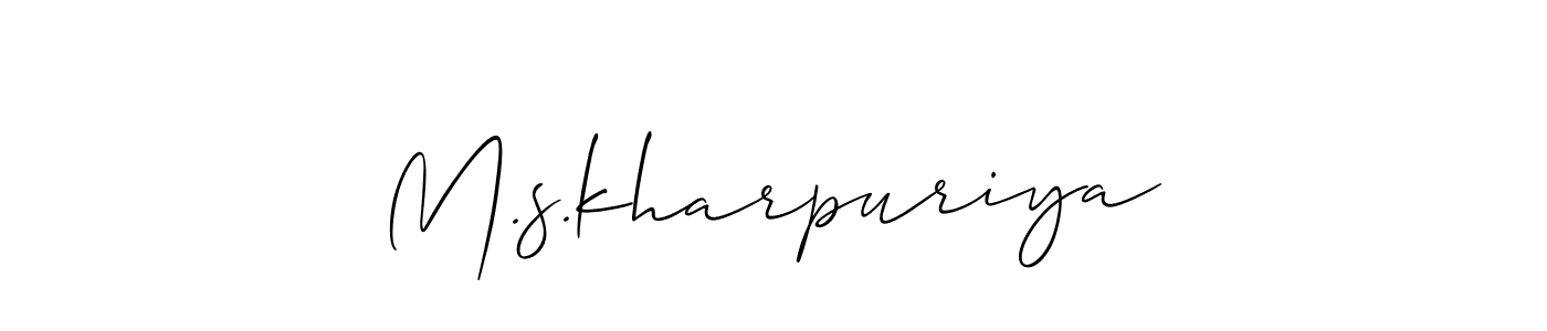 Make a beautiful signature design for name M.s.kharpuriya. With this signature (Allison_Script) style, you can create a handwritten signature for free. M.s.kharpuriya signature style 2 images and pictures png