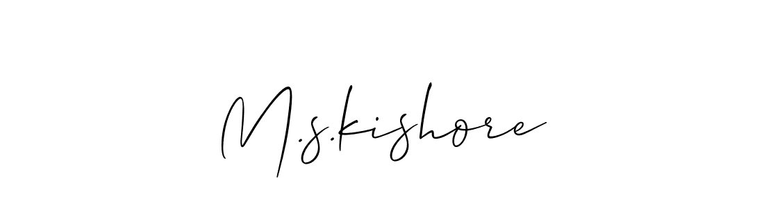 Also You can easily find your signature by using the search form. We will create M.s.kishore name handwritten signature images for you free of cost using Allison_Script sign style. M.s.kishore signature style 2 images and pictures png