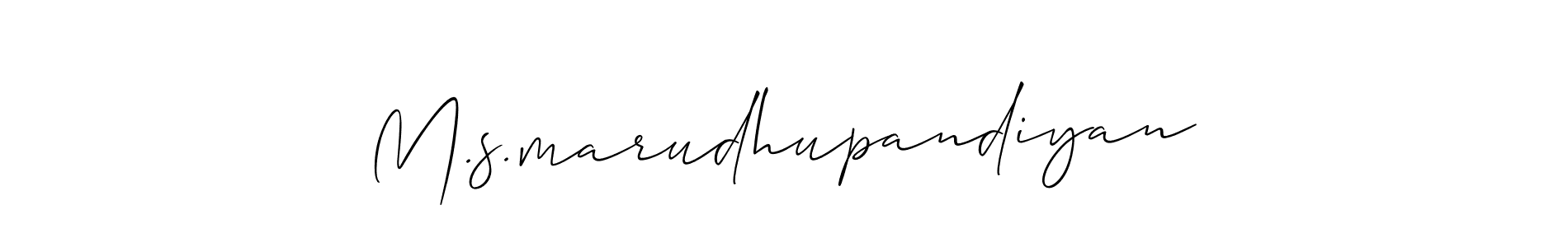 How to Draw M.s.marudhupandiyan signature style? Allison_Script is a latest design signature styles for name M.s.marudhupandiyan. M.s.marudhupandiyan signature style 2 images and pictures png