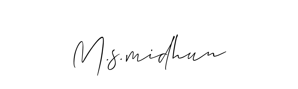 You can use this online signature creator to create a handwritten signature for the name M.s.midhun. This is the best online autograph maker. M.s.midhun signature style 2 images and pictures png