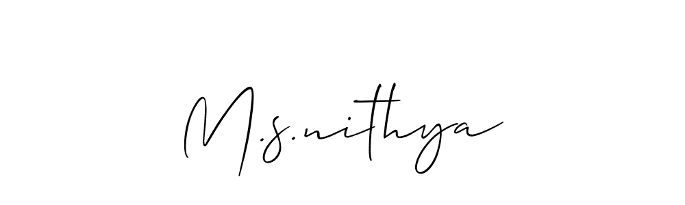 Make a beautiful signature design for name M.s.nithya. Use this online signature maker to create a handwritten signature for free. M.s.nithya signature style 2 images and pictures png