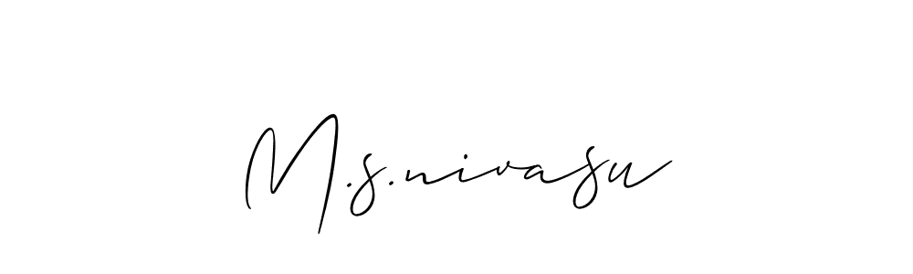 Design your own signature with our free online signature maker. With this signature software, you can create a handwritten (Allison_Script) signature for name M.s.nivasu. M.s.nivasu signature style 2 images and pictures png