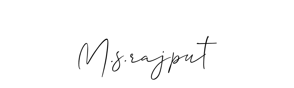 Design your own signature with our free online signature maker. With this signature software, you can create a handwritten (Allison_Script) signature for name M.s.rajput. M.s.rajput signature style 2 images and pictures png