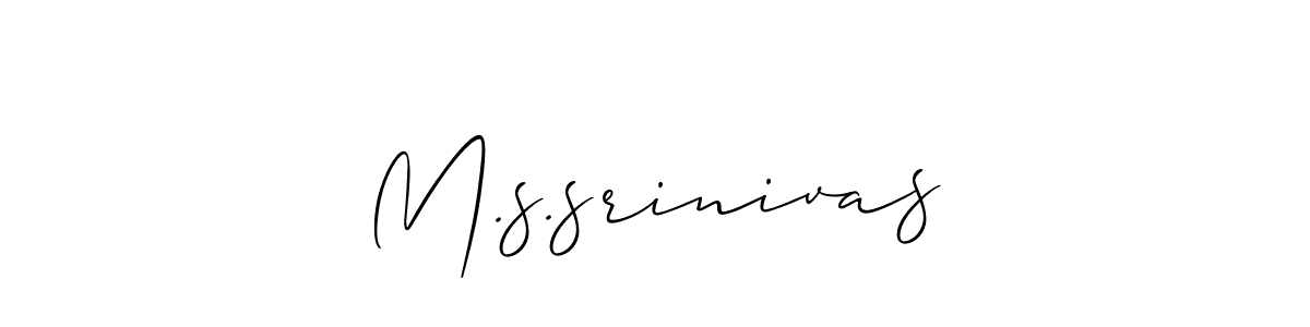 How to make M.s.srinivas name signature. Use Allison_Script style for creating short signs online. This is the latest handwritten sign. M.s.srinivas signature style 2 images and pictures png