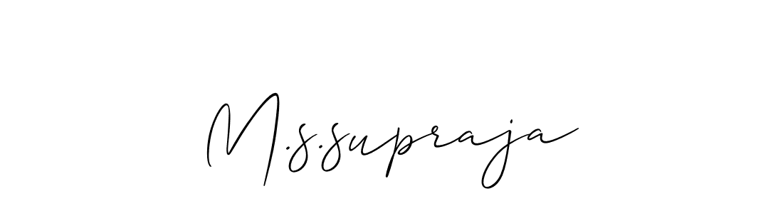 It looks lik you need a new signature style for name M.s.supraja. Design unique handwritten (Allison_Script) signature with our free signature maker in just a few clicks. M.s.supraja signature style 2 images and pictures png