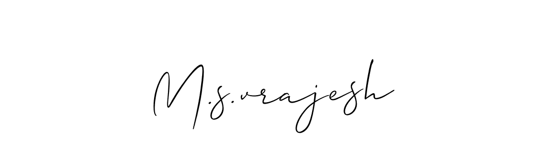 The best way (Allison_Script) to make a short signature is to pick only two or three words in your name. The name M.s.vrajesh include a total of six letters. For converting this name. M.s.vrajesh signature style 2 images and pictures png
