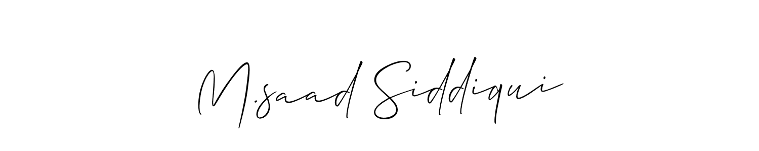 Also You can easily find your signature by using the search form. We will create M.saad Siddiqui name handwritten signature images for you free of cost using Allison_Script sign style. M.saad Siddiqui signature style 2 images and pictures png