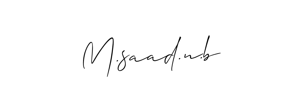 Also we have M.saad.n.b name is the best signature style. Create professional handwritten signature collection using Allison_Script autograph style. M.saad.n.b signature style 2 images and pictures png