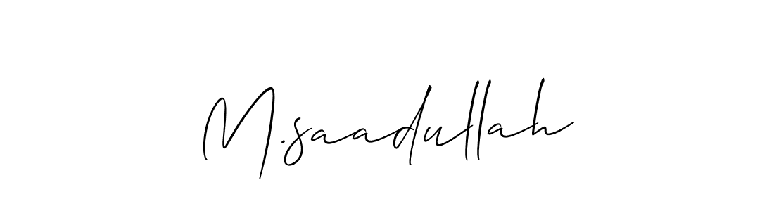 How to make M.saadullah name signature. Use Allison_Script style for creating short signs online. This is the latest handwritten sign. M.saadullah signature style 2 images and pictures png