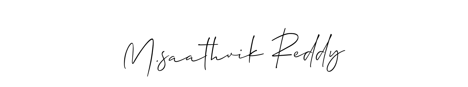 Make a short M.saathvik Reddy signature style. Manage your documents anywhere anytime using Allison_Script. Create and add eSignatures, submit forms, share and send files easily. M.saathvik Reddy signature style 2 images and pictures png
