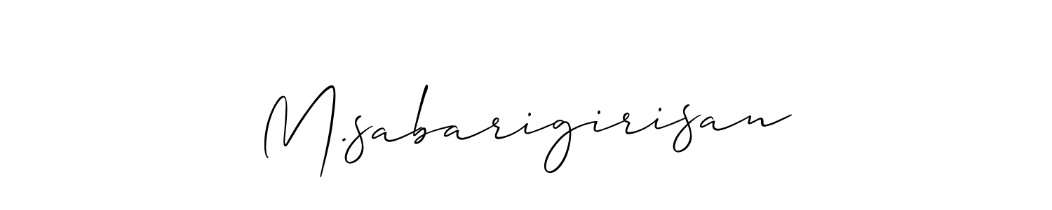 Make a short M.sabarigirisan signature style. Manage your documents anywhere anytime using Allison_Script. Create and add eSignatures, submit forms, share and send files easily. M.sabarigirisan signature style 2 images and pictures png
