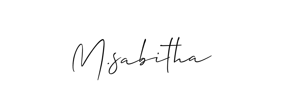 How to make M.sabitha signature? Allison_Script is a professional autograph style. Create handwritten signature for M.sabitha name. M.sabitha signature style 2 images and pictures png