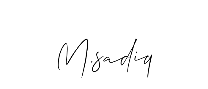 How to make M.sadiq signature? Allison_Script is a professional autograph style. Create handwritten signature for M.sadiq name. M.sadiq signature style 2 images and pictures png
