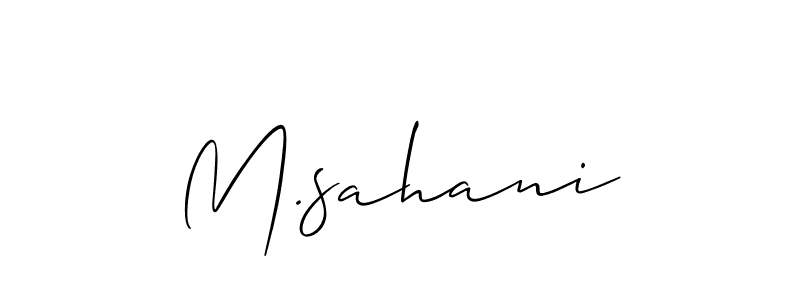 if you are searching for the best signature style for your name M.sahani. so please give up your signature search. here we have designed multiple signature styles  using Allison_Script. M.sahani signature style 2 images and pictures png