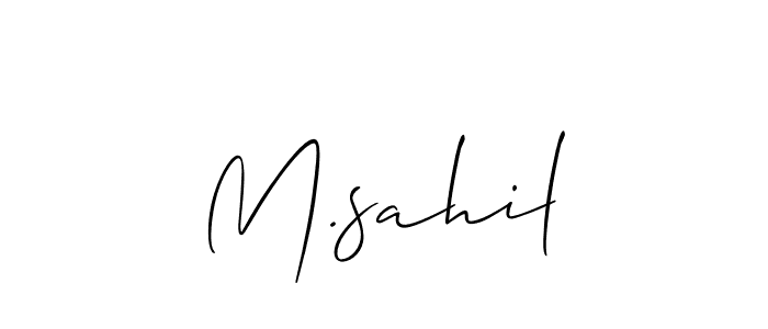 Design your own signature with our free online signature maker. With this signature software, you can create a handwritten (Allison_Script) signature for name M.sahil. M.sahil signature style 2 images and pictures png