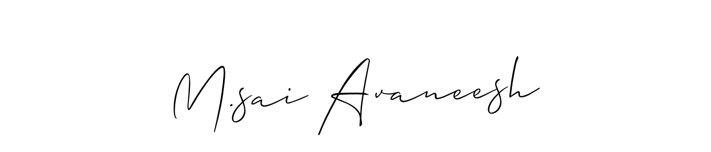 Design your own signature with our free online signature maker. With this signature software, you can create a handwritten (Allison_Script) signature for name M.sai Avaneesh. M.sai Avaneesh signature style 2 images and pictures png