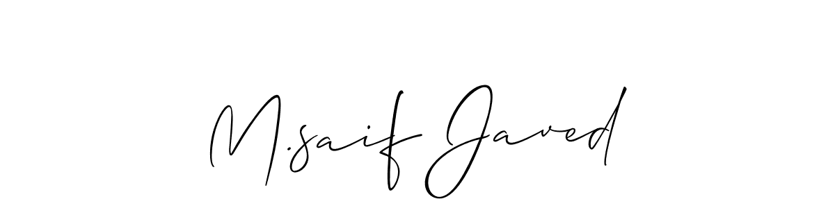 Make a beautiful signature design for name M.saif Javed. With this signature (Allison_Script) style, you can create a handwritten signature for free. M.saif Javed signature style 2 images and pictures png