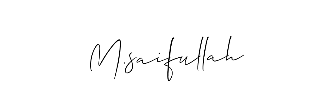 if you are searching for the best signature style for your name M.saifullah. so please give up your signature search. here we have designed multiple signature styles  using Allison_Script. M.saifullah signature style 2 images and pictures png