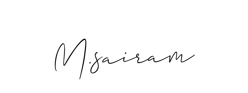 Similarly Allison_Script is the best handwritten signature design. Signature creator online .You can use it as an online autograph creator for name M.sairam. M.sairam signature style 2 images and pictures png