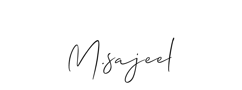 Allison_Script is a professional signature style that is perfect for those who want to add a touch of class to their signature. It is also a great choice for those who want to make their signature more unique. Get M.sajeel name to fancy signature for free. M.sajeel signature style 2 images and pictures png
