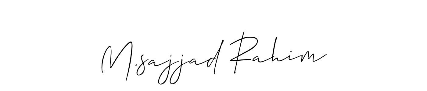 How to make M.sajjad Rahim name signature. Use Allison_Script style for creating short signs online. This is the latest handwritten sign. M.sajjad Rahim signature style 2 images and pictures png