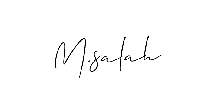 Make a beautiful signature design for name M.salah. With this signature (Allison_Script) style, you can create a handwritten signature for free. M.salah signature style 2 images and pictures png
