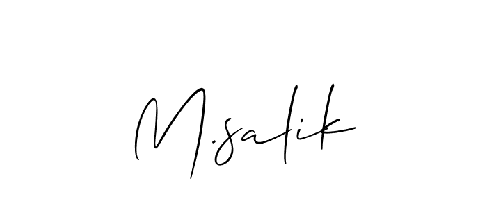 Make a beautiful signature design for name M.salik. With this signature (Allison_Script) style, you can create a handwritten signature for free. M.salik signature style 2 images and pictures png