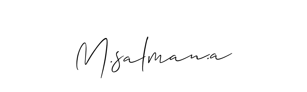 Check out images of Autograph of M.salman.a name. Actor M.salman.a Signature Style. Allison_Script is a professional sign style online. M.salman.a signature style 2 images and pictures png