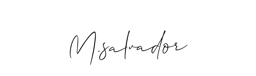 Similarly Allison_Script is the best handwritten signature design. Signature creator online .You can use it as an online autograph creator for name M.salvador. M.salvador signature style 2 images and pictures png