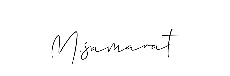 Design your own signature with our free online signature maker. With this signature software, you can create a handwritten (Allison_Script) signature for name M.samavat. M.samavat signature style 2 images and pictures png