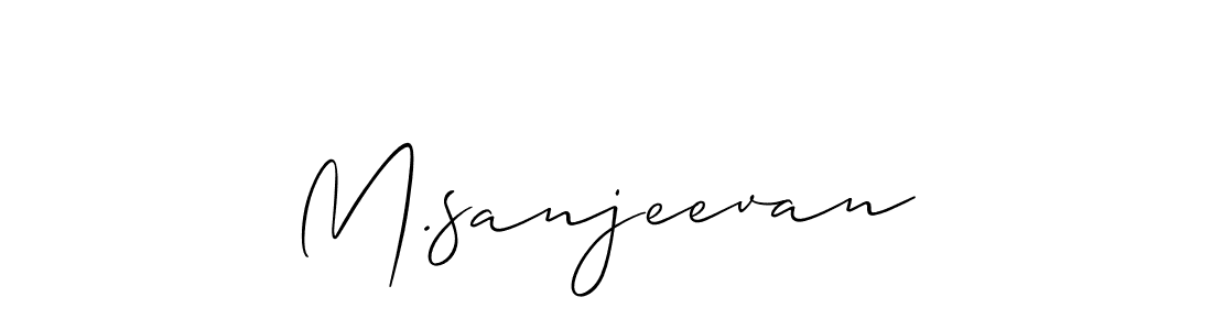 How to make M.sanjeevan name signature. Use Allison_Script style for creating short signs online. This is the latest handwritten sign. M.sanjeevan signature style 2 images and pictures png
