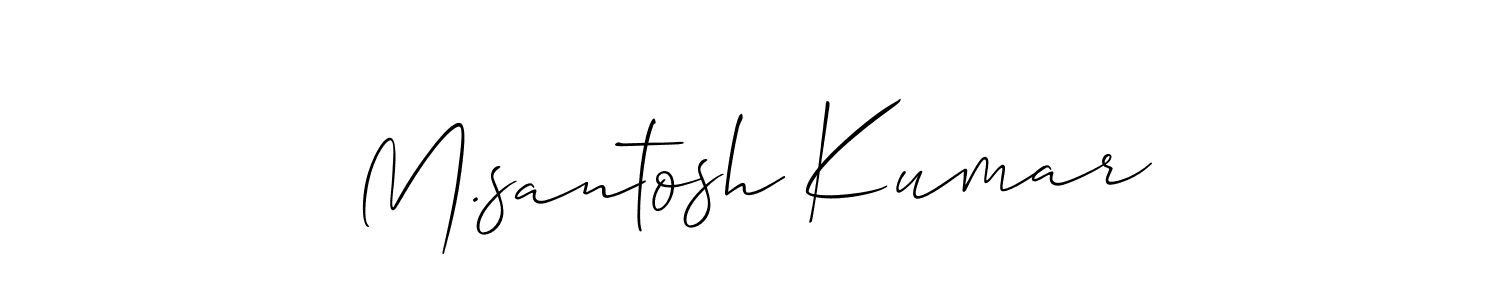 Use a signature maker to create a handwritten signature online. With this signature software, you can design (Allison_Script) your own signature for name M.santosh Kumar. M.santosh Kumar signature style 2 images and pictures png