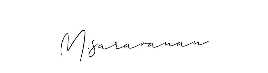 Allison_Script is a professional signature style that is perfect for those who want to add a touch of class to their signature. It is also a great choice for those who want to make their signature more unique. Get M.saravanan name to fancy signature for free. M.saravanan signature style 2 images and pictures png