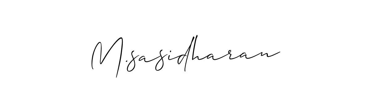 Allison_Script is a professional signature style that is perfect for those who want to add a touch of class to their signature. It is also a great choice for those who want to make their signature more unique. Get M.sasidharan name to fancy signature for free. M.sasidharan signature style 2 images and pictures png