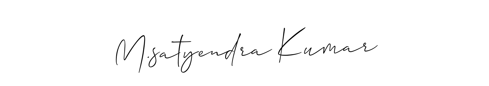 Design your own signature with our free online signature maker. With this signature software, you can create a handwritten (Allison_Script) signature for name M.satyendra Kumar. M.satyendra Kumar signature style 2 images and pictures png