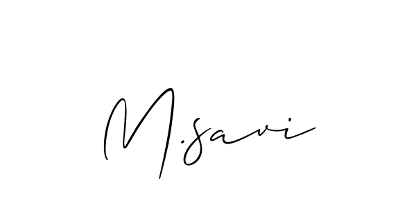 Allison_Script is a professional signature style that is perfect for those who want to add a touch of class to their signature. It is also a great choice for those who want to make their signature more unique. Get M.savi name to fancy signature for free. M.savi signature style 2 images and pictures png