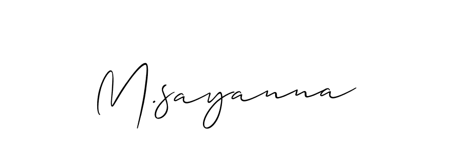 Allison_Script is a professional signature style that is perfect for those who want to add a touch of class to their signature. It is also a great choice for those who want to make their signature more unique. Get M.sayanna name to fancy signature for free. M.sayanna signature style 2 images and pictures png