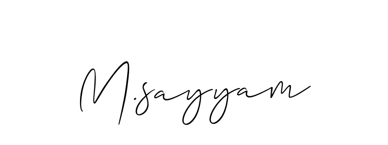 Make a short M.sayyam signature style. Manage your documents anywhere anytime using Allison_Script. Create and add eSignatures, submit forms, share and send files easily. M.sayyam signature style 2 images and pictures png