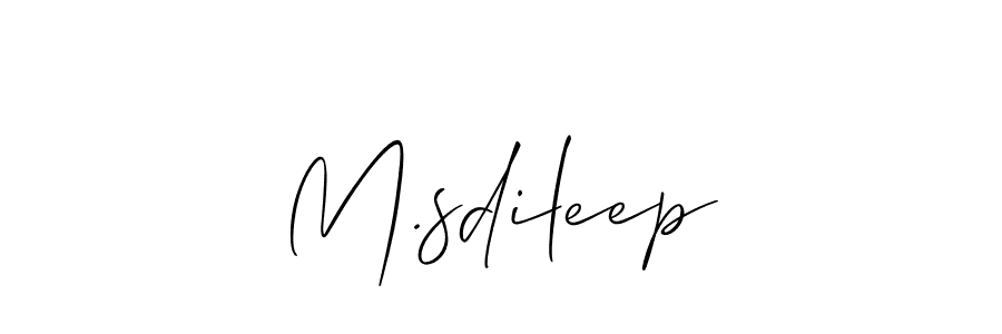 It looks lik you need a new signature style for name M.sdileep. Design unique handwritten (Allison_Script) signature with our free signature maker in just a few clicks. M.sdileep signature style 2 images and pictures png