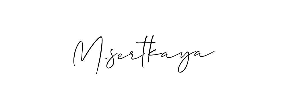 The best way (Allison_Script) to make a short signature is to pick only two or three words in your name. The name M.sertkaya include a total of six letters. For converting this name. M.sertkaya signature style 2 images and pictures png