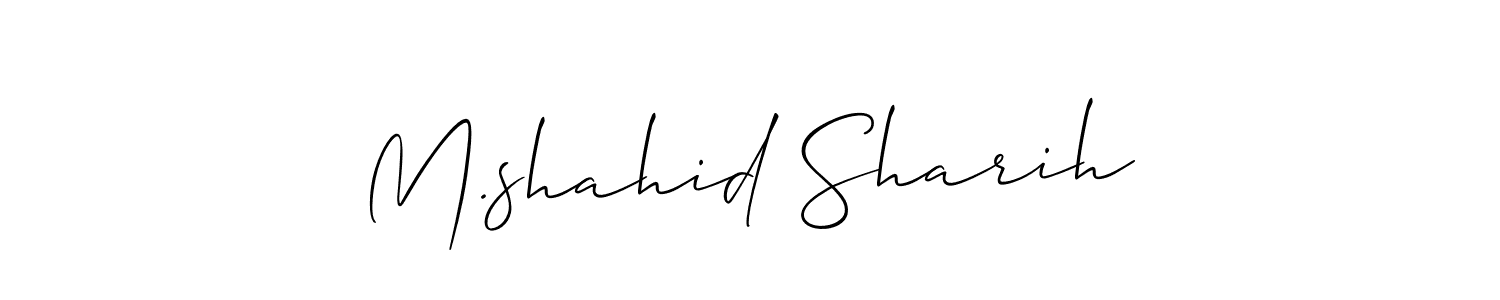 Check out images of Autograph of M.shahid Sharih name. Actor M.shahid Sharih Signature Style. Allison_Script is a professional sign style online. M.shahid Sharih signature style 2 images and pictures png