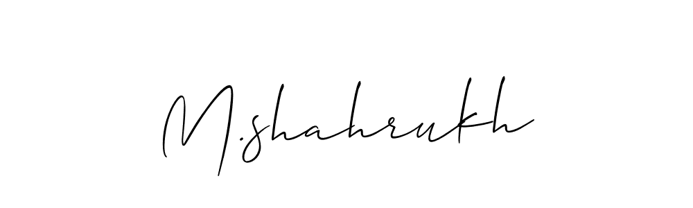 Make a beautiful signature design for name M.shahrukh. With this signature (Allison_Script) style, you can create a handwritten signature for free. M.shahrukh signature style 2 images and pictures png