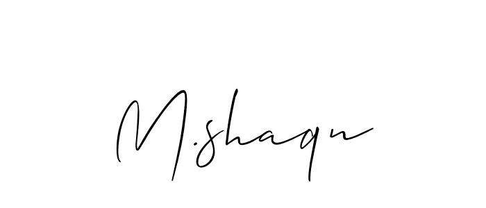 Also You can easily find your signature by using the search form. We will create M.shaqn name handwritten signature images for you free of cost using Allison_Script sign style. M.shaqn signature style 2 images and pictures png