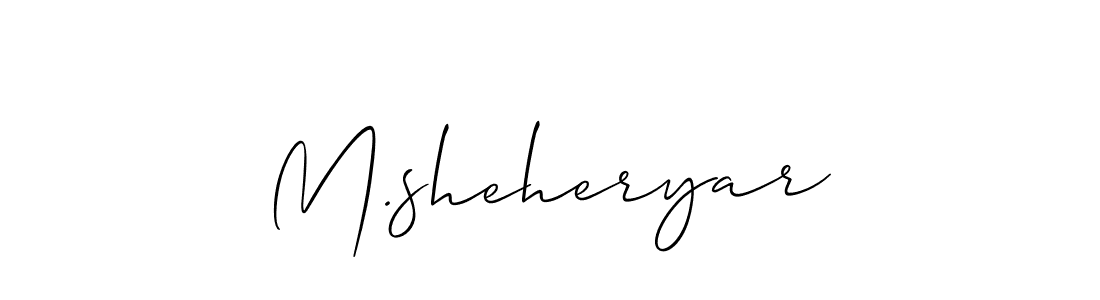 Make a short M.sheheryar signature style. Manage your documents anywhere anytime using Allison_Script. Create and add eSignatures, submit forms, share and send files easily. M.sheheryar signature style 2 images and pictures png