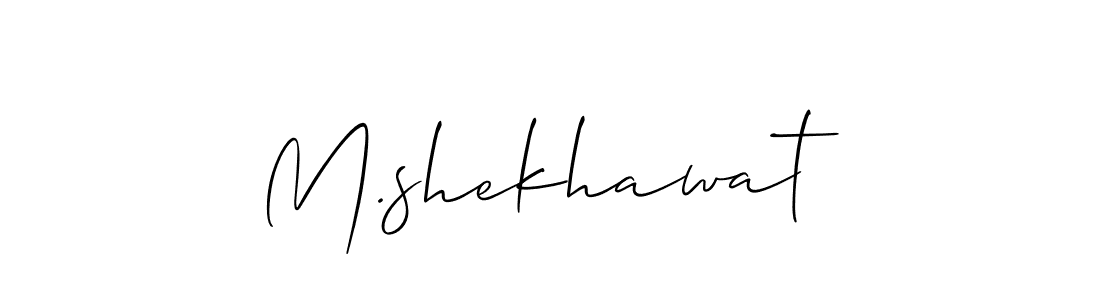 Make a beautiful signature design for name M.shekhawat. With this signature (Allison_Script) style, you can create a handwritten signature for free. M.shekhawat signature style 2 images and pictures png