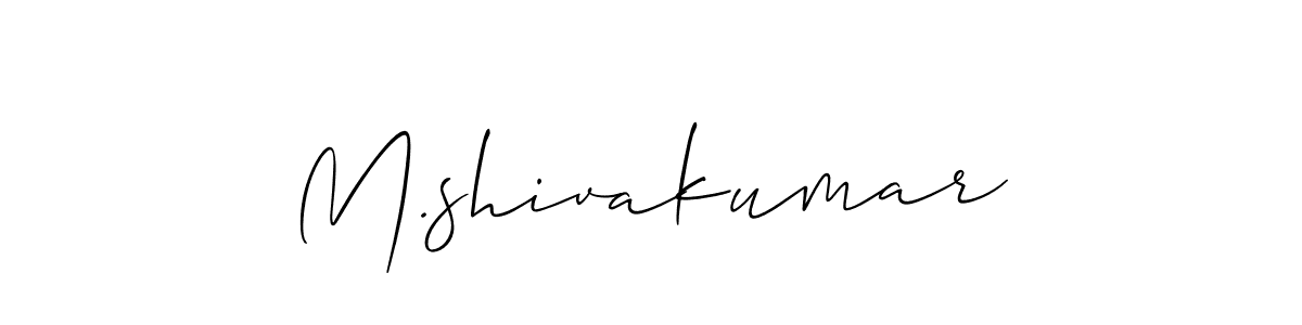 The best way (Allison_Script) to make a short signature is to pick only two or three words in your name. The name M.shivakumar include a total of six letters. For converting this name. M.shivakumar signature style 2 images and pictures png