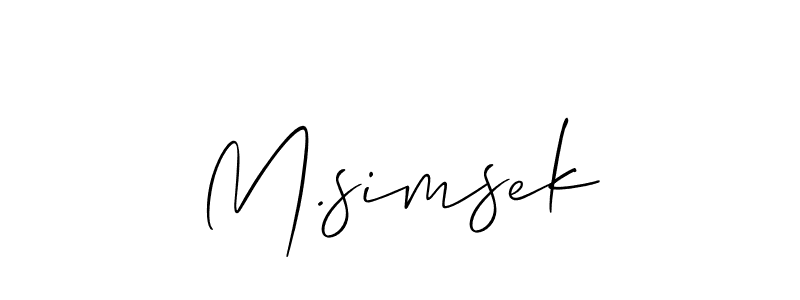 Design your own signature with our free online signature maker. With this signature software, you can create a handwritten (Allison_Script) signature for name M.simsek. M.simsek signature style 2 images and pictures png