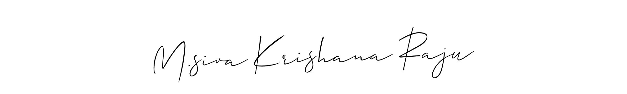 if you are searching for the best signature style for your name M.siva Krishana Raju. so please give up your signature search. here we have designed multiple signature styles  using Allison_Script. M.siva Krishana Raju signature style 2 images and pictures png